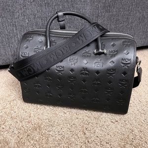 MCM Essential Boston Bag in Monogram Leather
